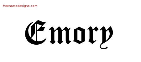 Emory Blackletter Name Tattoo Designs