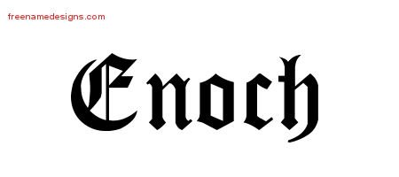 Enoch Blackletter Name Tattoo Designs