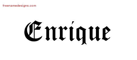 Enrique Blackletter Name Tattoo Designs