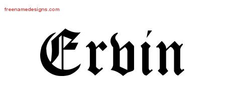 Ervin Blackletter Name Tattoo Designs
