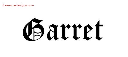 Garret Blackletter Name Tattoo Designs