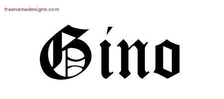 Gino Blackletter Name Tattoo Designs