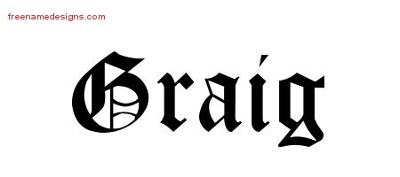 Graig Blackletter Name Tattoo Designs