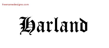 Harland Blackletter Name Tattoo Designs
