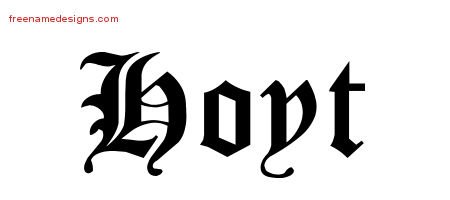 Hoyt Blackletter Name Tattoo Designs