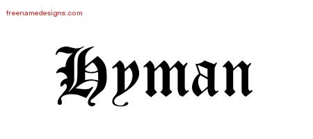 Hyman Blackletter Name Tattoo Designs