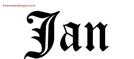 Jan Blackletter Name Tattoo Designs