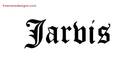 Jarvis Blackletter Name Tattoo Designs