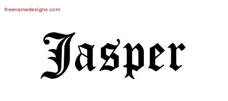 Jasper Blackletter Name Tattoo Designs