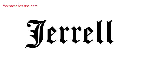 Jerrell Blackletter Name Tattoo Designs