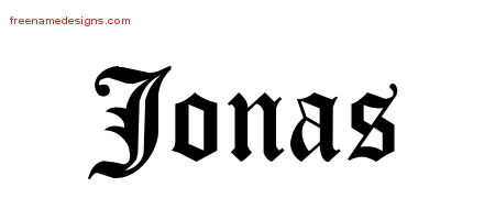 Jonas Blackletter Name Tattoo Designs