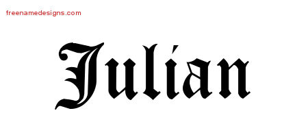 Julian Blackletter Name Tattoo Designs