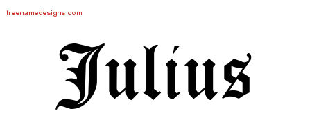 Julius Blackletter Name Tattoo Designs