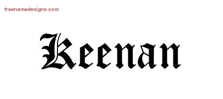 Keenan Blackletter Name Tattoo Designs