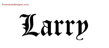 Larry Blackletter Name Tattoo Designs