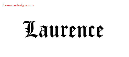 Laurence Blackletter Name Tattoo Designs