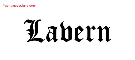 Lavern Blackletter Name Tattoo Designs