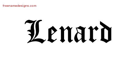 Lenard Blackletter Name Tattoo Designs