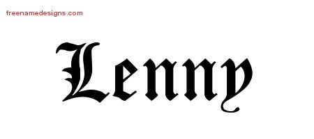 Lenny Blackletter Name Tattoo Designs