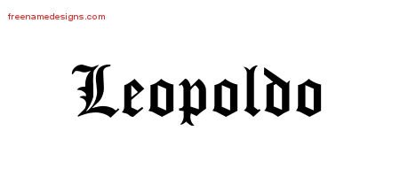 Leopoldo Blackletter Name Tattoo Designs