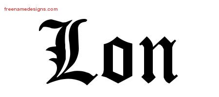 Lon Blackletter Name Tattoo Designs