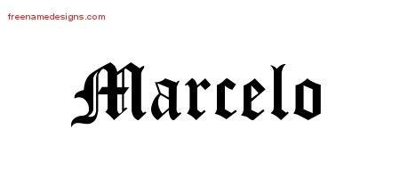 Marcelo Blackletter Name Tattoo Designs
