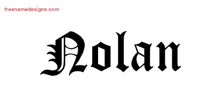 Nolan Blackletter Name Tattoo Designs