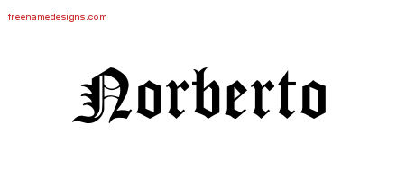 Norberto Blackletter Name Tattoo Designs