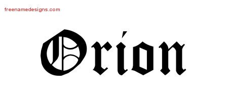 Orion Blackletter Name Tattoo Designs
