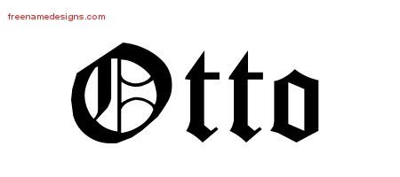 Otto Blackletter Name Tattoo Designs