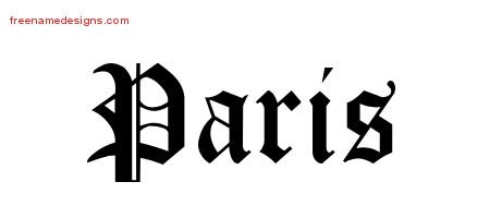 Paris Blackletter Name Tattoo Designs