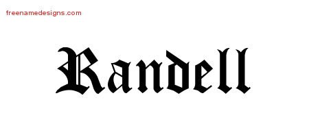 Randell Blackletter Name Tattoo Designs