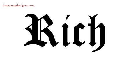 Rich Blackletter Name Tattoo Designs