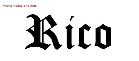 Rico Blackletter Name Tattoo Designs