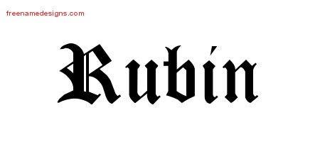Rubin Blackletter Name Tattoo Designs