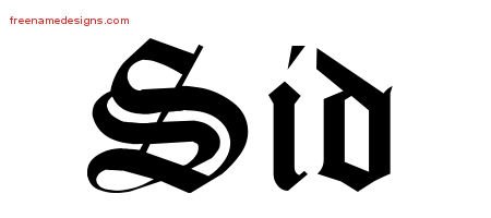 Sid Blackletter Name Tattoo Designs