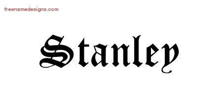 Stanley Blackletter Name Tattoo Designs