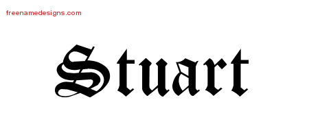 Stuart Blackletter Name Tattoo Designs