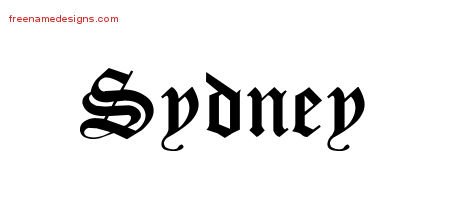 Sydney Blackletter Name Tattoo Designs