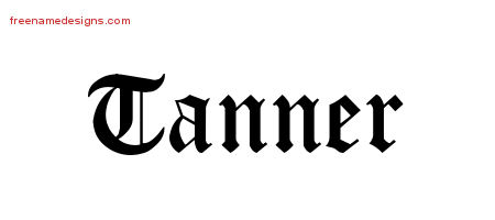 Tanner Blackletter Name Tattoo Designs