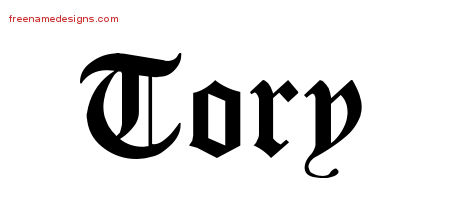 Tory Blackletter Name Tattoo Designs