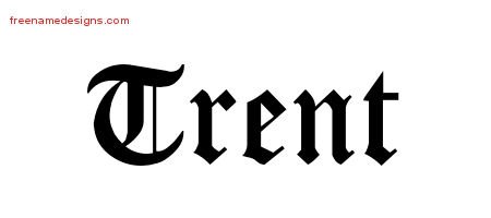 Trent Blackletter Name Tattoo Designs