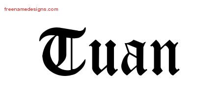 Tuan Blackletter Name Tattoo Designs
