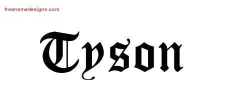 Tyson Blackletter Name Tattoo Designs