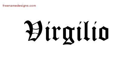 Virgilio Blackletter Name Tattoo Designs