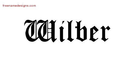 Wilber Blackletter Name Tattoo Designs