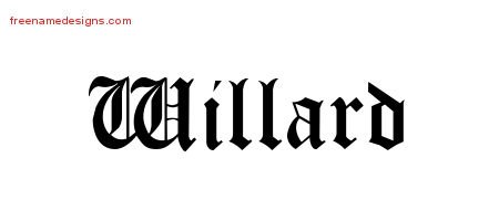Willard Blackletter Name Tattoo Designs