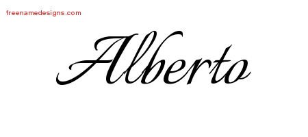 Alberto Calligraphic Name Tattoo Designs