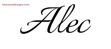 Alec Calligraphic Name Tattoo Designs