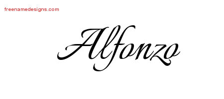 Alfonzo Calligraphic Name Tattoo Designs